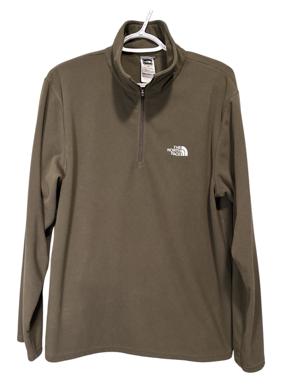 The North Face Olive Green Men’s Quarter-Zip Fleece Pullover Size M